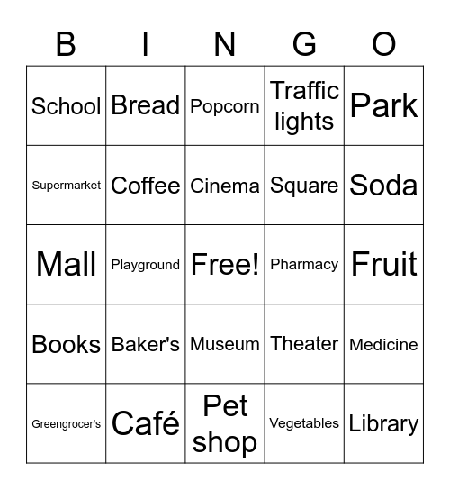 My city Bingo Card