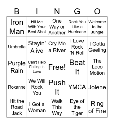 Music Bingo Card