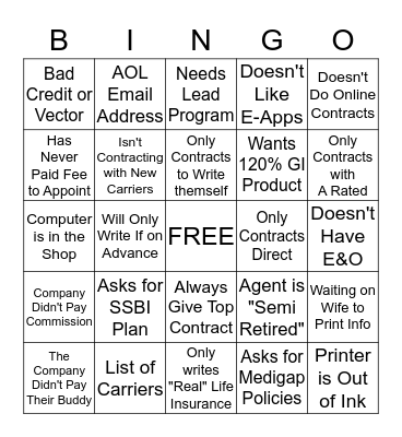 SSBI Marketer Call Bingo Card