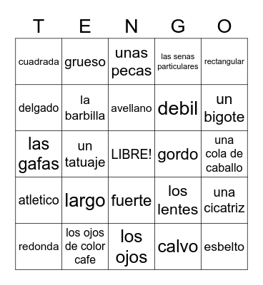 La Identidad Personal B Bingo Card