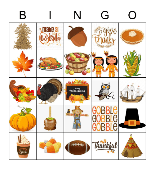 THANKSGIVING Bingo Card