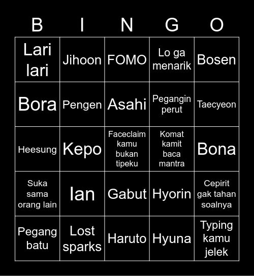 HARUTO’s Bingo Card