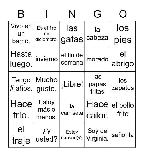 FLEX 7 1st 9 Weeks (What do I remember?) Bingo Card