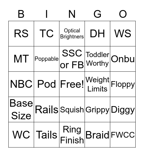 Babywearing Lingo Bingo Card
