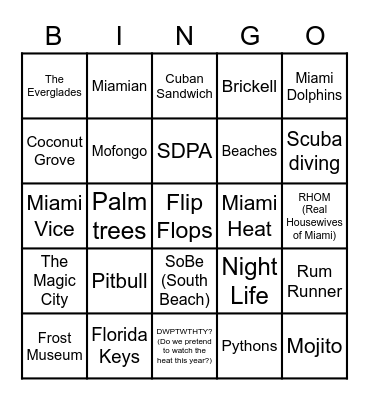 SDPA Miami Fall '22 Bingo Card