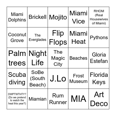 SDPA Miami Fall '22 Bingo Card