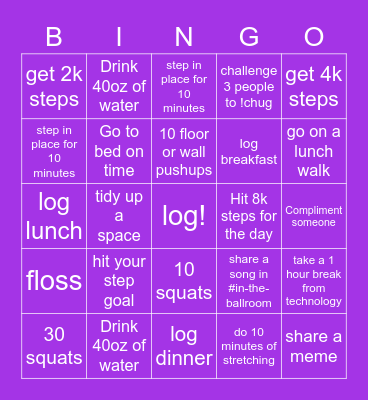 Prof Plum's Speed Bingo Card