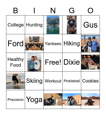 Einerson Family Bingo Card