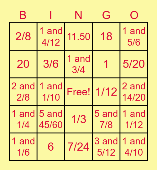 BINGO #2: Mixed add & sub Bingo Card