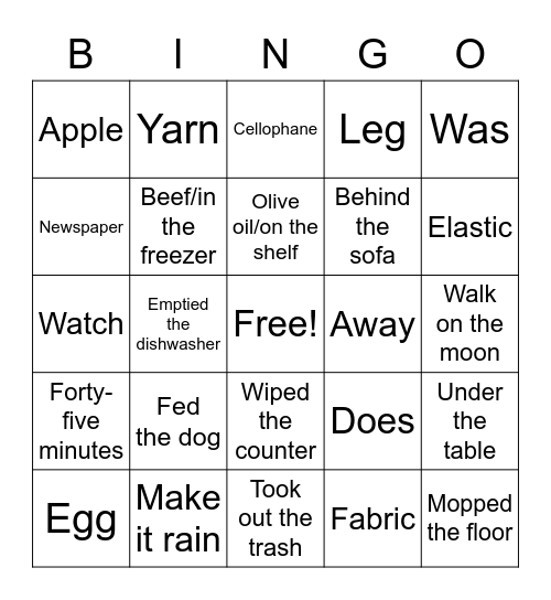 C4 plus lesson 7 book D Bingo Card