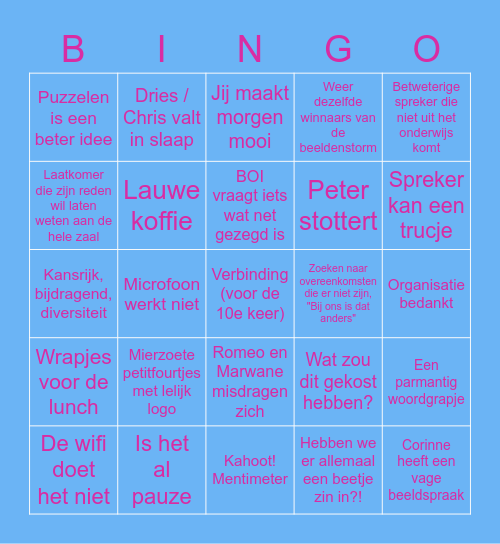 De Parmante Bingo Card