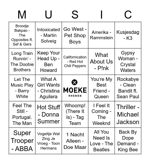 110 Bingo Card