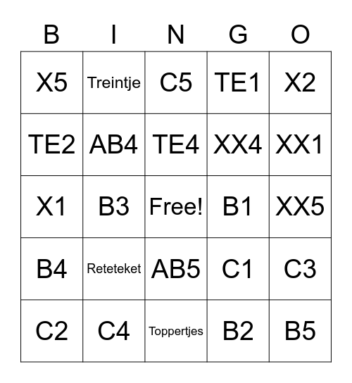TEST Bestand Bingo Card