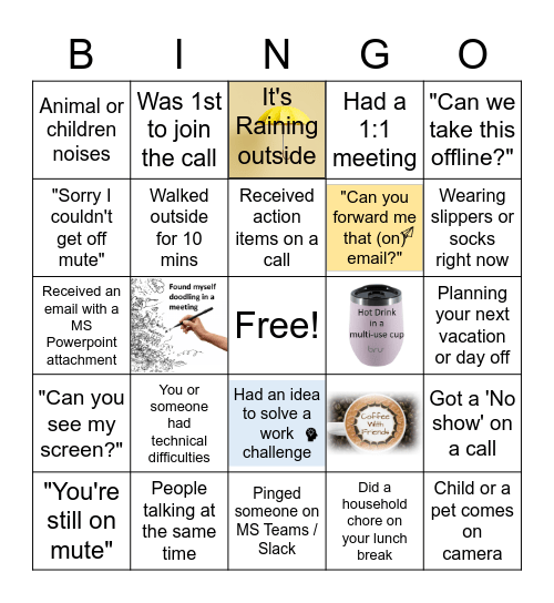 WFH Bingo Card