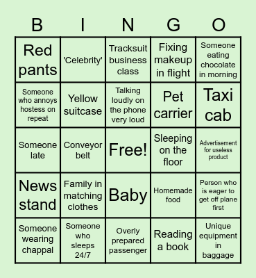 Rahal Family Airport BINGO Card