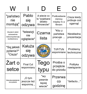 Produkcja radiowa v2 Bingo Card