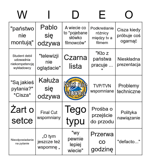 Produkcja radiowa v2 Bingo Card