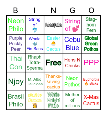 Plant BINGO Card