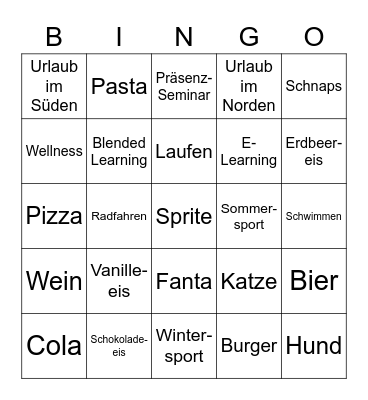 Kennenlern-Bingo Card