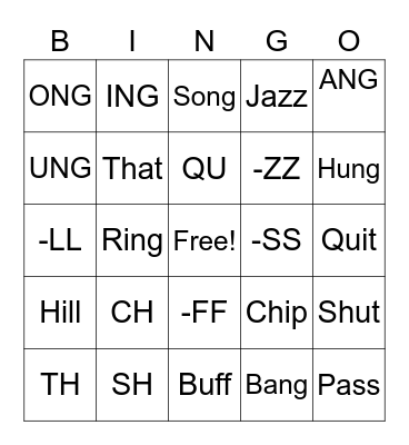 Our Sounds! Bingo Card