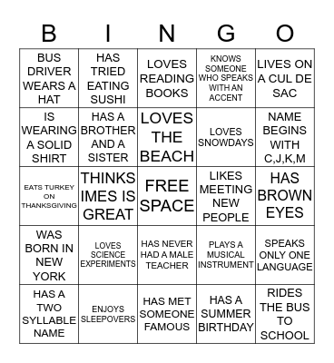 IMES MIX IT UP DAY-2015 Bingo Card