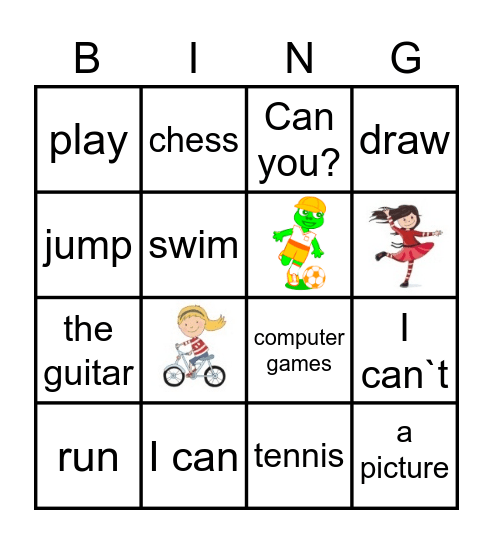 I can I can`t Can you? Bingo Card