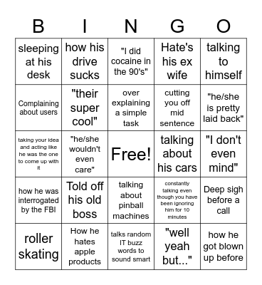 Bingo my Dingo Bingo Card