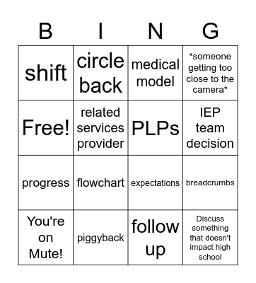 SEIL meeting BINGO Card