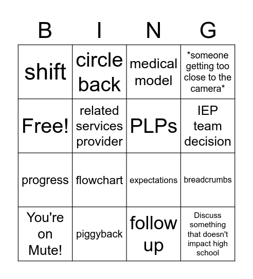 SEIL meeting BINGO Card