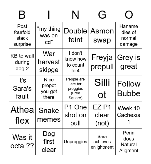 Abyssos Bingo Card