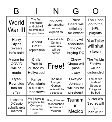 2023 What-In-The-World Bingo Card