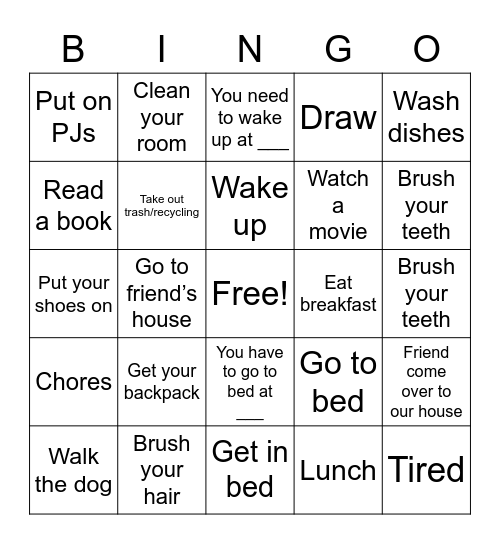 ASL 10/24 Vocab Bingo Card