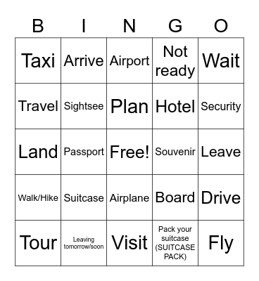 ASL 11/2 Vocab Bingo Card