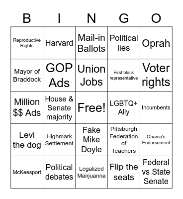 412 Justice GOTV Bingo Card