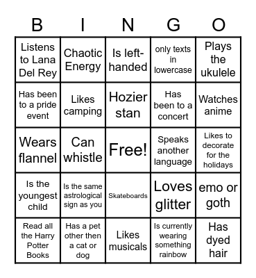 GSA BINGO Card