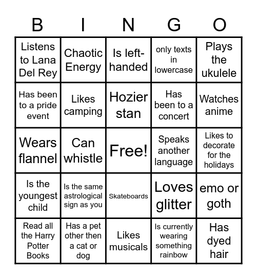 GSA BINGO Card