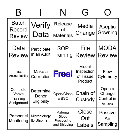 Quality Day Bingo at Celularity! Bingo Card