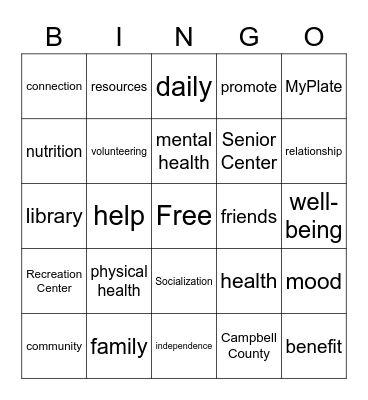 Socialization Bingo! Bingo Card