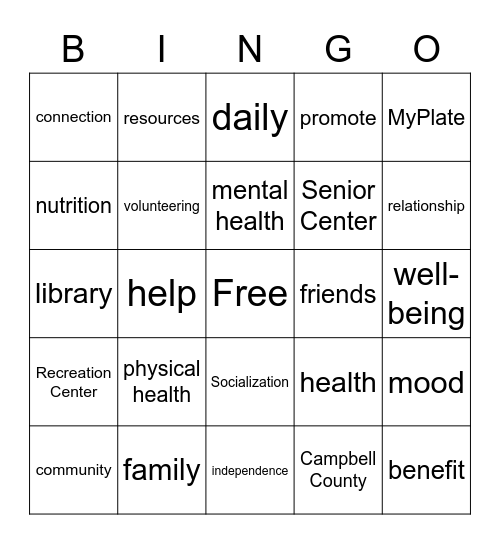 Socialization Bingo! Bingo Card
