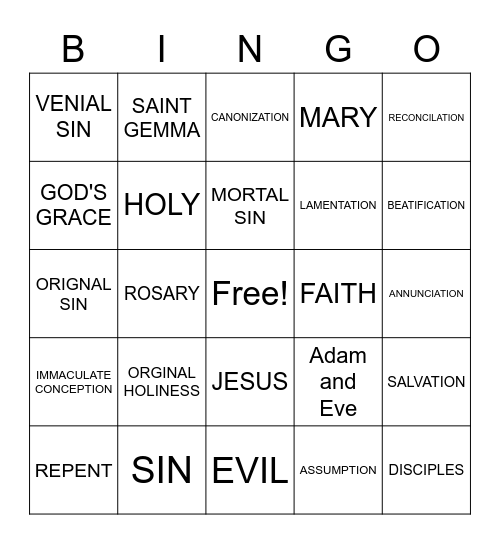 CHAPTER 12 AND 13 Bingo Card