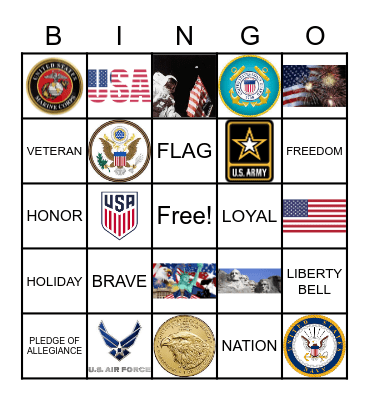 Veteran's Day BINGO Card