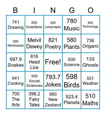 Non-fiction Bingo Card