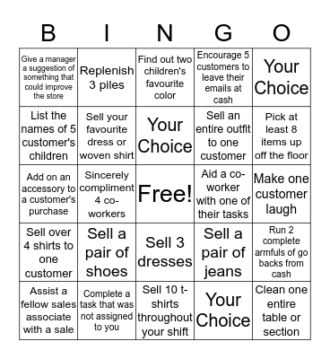 Sales Bingo Card