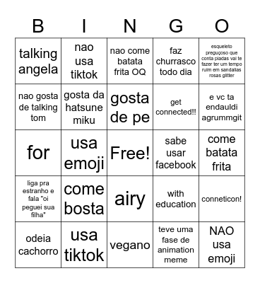 brasil Bingo Card