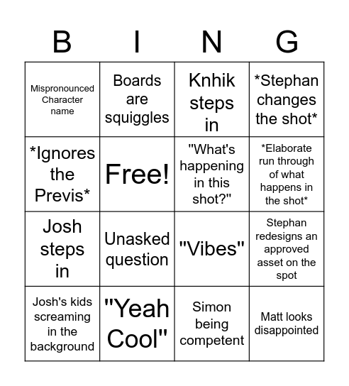 Launch Call Bingo Card