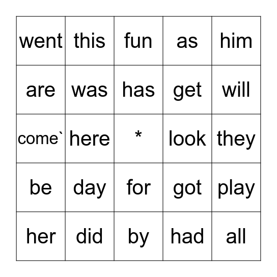 2nd Grading Period Bingo Card
