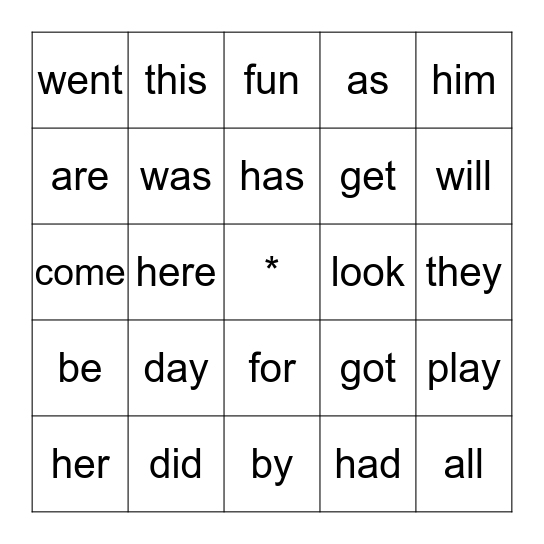 2nd Grading Period Bingo Card