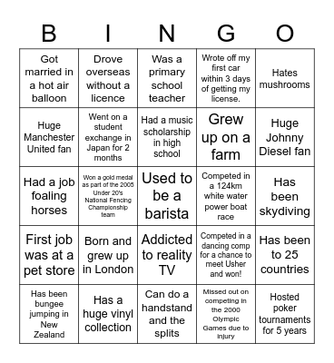 WORKPLACE BINGO Card