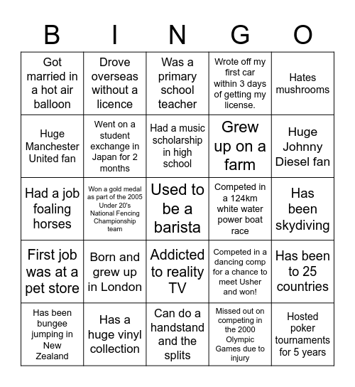 WORKPLACE BINGO Card
