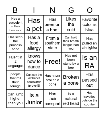 Icebreaker Bingo Card #2 Bingo Card